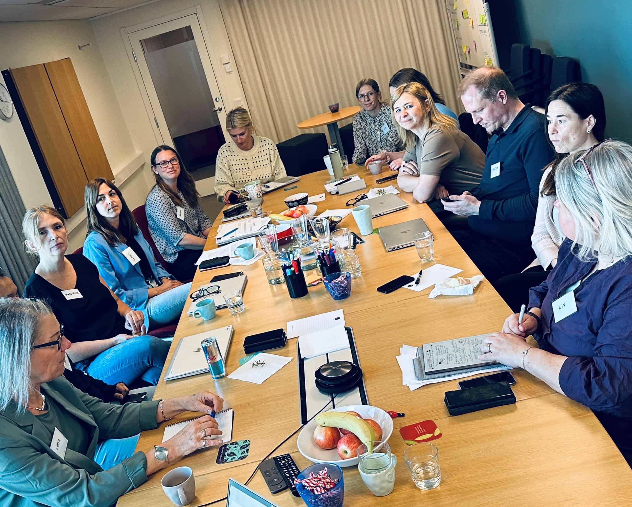Gruppmöte med rådgivare i konferensrum för Samordningsförbundet östra Södertörn.